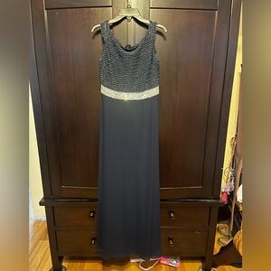 Frank Lyman navy evening gown